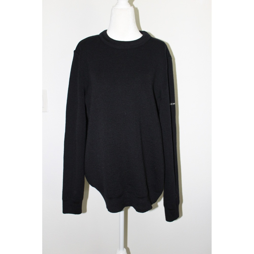 Saint James L'Atelier‎ Black 100% Wool Crewneck Sweater Jumper Made in France